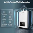 Propane Gas Tankless Water Heater with Vent Pipe, Indoor Installation, Max 3.6 GPM, 80,000 BTU Propane Residential On Demand Instant Tankless Hot Water Heater, Multiple Points of Use, 120V, White