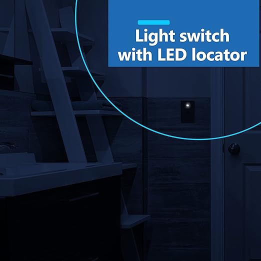 LIDER Minimalist Design Matte Finish Lighted Decorator Switch, Frameless Paddle Light Switch with Locator Light, Grounding Screw, 3-Way or Single Pole, 15A 120V, UL Listed, LS15-3W-BR, Brown