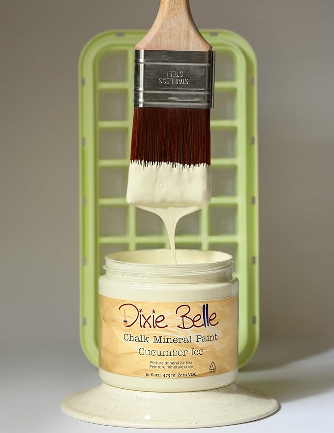 Dixie Belle Paint Company Chalk Finish Furniture Paint - Cucumber Ice (16oz) - Matte Subtle Green Chic Chalk Mineral DIY Furniture Paint