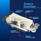 LIDER Minimalist Design Matte Finish Lighted Decorator Switch, Frameless Paddle Light Switch with Locator Light, Grounding Screw, 15A 125V, UL Listed, LS15-1P-LA5P, Light Almond, 5 Pack