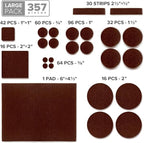 X-PROTECTOR 357 pcs Premium Huge Pack Felt Furniture Pads! Quantity of Furniture Sliders with Many Big Sizes – Your Ideal Floor Protectors. Protect Your Hardwood & Laminate Floor!