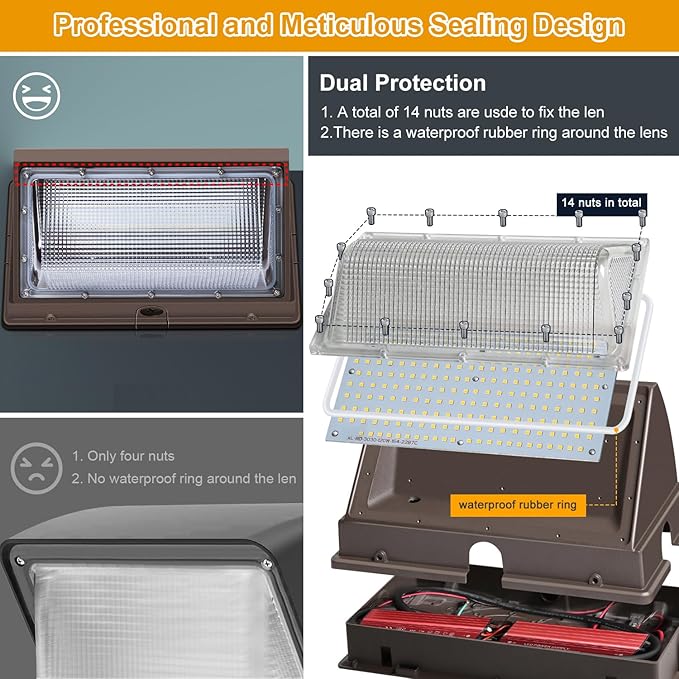 LED Wall Pack Light 18000LM Dusk to Dawn LED Outdoor Flood Security Lights 120W 5000K 100V-277V Commercial and Industrial Building Wall Mount Exterior Lighting for Yard Barn Garage