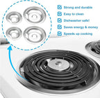 Premium Drip Pan Electric Stove Burner Covers for Whirlpool, Maytag, Kenmore - Replacement for W10278125, W10196405 & W10196406-4 Pack (2x6" and 2x8")