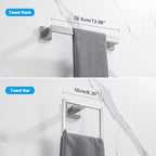 4-Piece Bathroom Hardware Set, Towel Rack Towel Holder Toilet Paper Holder Towel Hooks Towel Bar Set Stainless Steel Towel Rack Accessories Set Wall Mounted, Brushed Nickel 16 Inch