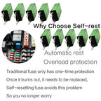 Automatic Reset ATM Mini Circuit Breaker Car Protector Blade Fuses Assortment Kit 10pcs DC 14V E71 T1 30 Amp