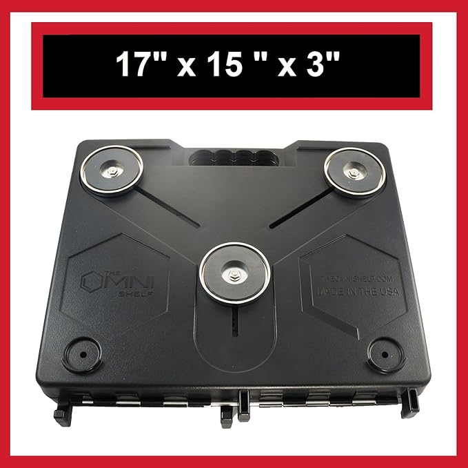 The OmniShelf Magnetic Portable Workstation + Toolbox, Computer & Laptop Stand, Multimeter Case, Utility Shelf w/ 50 lb Capacity, Hands Free Workstation Attaches to HVAC, Trucks & More (5 Count)