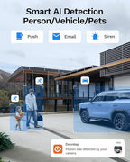 LongPlus Smart 4K 8CH Home Security Camera System, 4Pcs Wired PoE IP Cameras System Outdoor with Person/Pet/Vehicle Detection, 12MP 8CH NVR with 2TB HDD for 24-7 Recording, LP8ME84B1