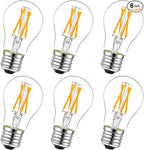 LiteHistory E26 LED Bulb 6W Equivalent 60 Watt Light Bulb Non-Dimmable A15 led Edison Bulb for Ceiling Fan,Wall sconces,Fridge,Desk lamp Warm White 2700K 600lm AC120V Clear 6 Pack