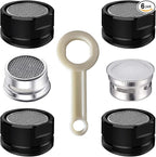 4PCS 2.2 GPM Faucet Aerator, 2 Pack Aeration Filter Replacement Parts With Brass Housing 15/16 Inch 24mm Male Thread Aerator Faucet Filter With Gasket For Kitchen And Bathroom (Black)