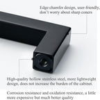 20 Pack 5" Black Cabinet Handles Matte Black Dresser Handles Drawer Pulls Square Cabinet Pulls for Kitchen Modern Stainless Steel Handles for Cabinets and Drawers
