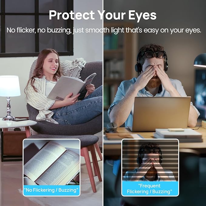 Consciot A19 LED Light Bulbs Dimmable,60W Equivalent,5000K Daylight White,9W 800 Lumens,E26 Standard Base,UL Listed,Lighting for Bedroom Living Room Home Office,5 Packs