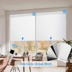 Motorized Blinds with Remote Cordless Automatic Motorized Shades Custom Blinds for Windows Smart Curtains Compatible with Alexa Google Home(,Fabric Samples)