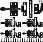 Hicarer 4 Pack Casement Window Lock 1-7/8 Inch Zinc Alloy Window Sash Lock Latch Replacement for Home Casement Windows (Matte Black)