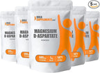 BulkSupplements.com Magnesium D-Aspartate Powder - Magnesium Supplement, High Absorption Magnesium - Gluten Free, 680mg (49mg of Magnesium) per Serving, 5kg (11 lbs) (Pack of 5)