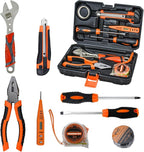 Home Repair Partner Home Hand Tool Kit And Portable Toolbox Include Wrench,Utility Knife,Screwdriver.Multi Functional Home Tool Set For House,Garage,College Dorm And Office Covering Multiple Scenarios