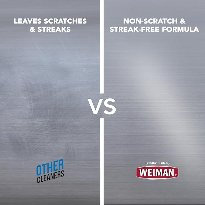 Weiman Stainless Steel Cleaner and Polish - 2 Pack - Removes Fingerprints, Residue, Water Marks and Grease from Appliances w/Buffing Towel