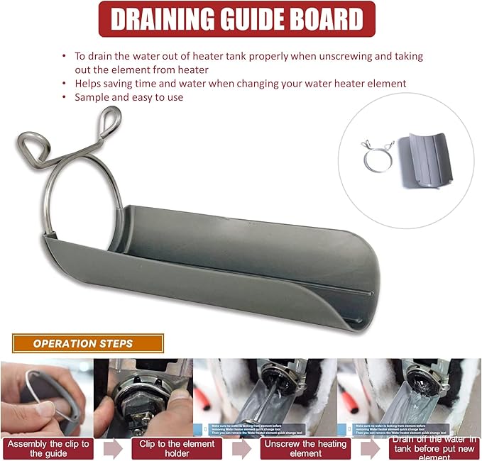 EWH-05 Electric Water Heater Tune-Up Kit, Includes Two 4500W/240V Heating Elements, Upper Thermostat, Lower Thermostat, Protective Covers, Quick Change Tool, Element Wrench