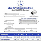 CKE 50 Pairs Cable Railing Kit 1/8" Swage Toggle Turnbuckle Hardware T316 Stainless Steel Cable Railing Hardware for Wood Post, Angle 180° Adjustable Stairs Deck Cable Railing Kit 20 Cable Lines, CR25