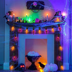 Orange and Purple Halloween Lights - Flickering Flame String Lights, 12.8Ft Indoor Outdoor Halloween Lights C7 Retro Flame String Lights, Ideal for Fall Halloweens Decorations for Home Party