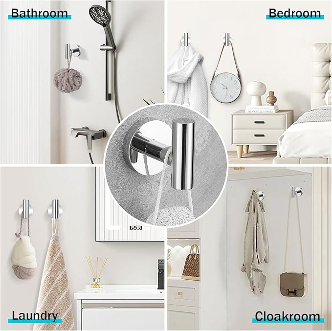 Chrome Bathroom Hardware Set,10 Pieces Towel Bar Towel Holder Set Includes Towel Bar, Toilet Paper Holder,Towel Ring and Towel Hook Wall Mount Bathroom Accessories Towel Racks for Bathroom