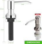 Soap Dispenser for Kitchen Sink, Sink Soap Dispenser with Longer Threaded Shaft Shank, 47" Extension Tube Connects Directly to Dish Soap Container, Wider Pump Head Base（Chrome）