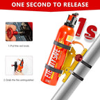 Quick Release Fire Extinguisher Mount – Gold Adjustable Aluminum Roll Bar Bracket for Car Jeep Wrangler (TJ/JK/JL/JKU), UTVs (Polaris RZR, Ranger, Can-Am X3), Trucks & Off-Road Vehicles Bottle Holder