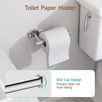 USHOWER Polished Chrome Bathroom Accessories Set, 24-Inch Towel Bar Set Wall Mounted, Durable SUS304 Stainless Steel Bathroom Hardware Set, 4-Piece