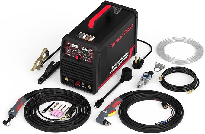 YESWELDER CT2050 AC/DC TIG Welder/Non-High frequency Plamsa Cutter Built-in Compressor/Stick Welder, 96-265V Wide Voltage Power Factor Correction Technology Multiprocess Welder