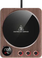 SWEETFULL Coffee Mug Warmer – 36W Coffee Cup Warmer for Desk with Smart Display & Auto Shut-Off, Candle Warmer, Electric Cup Warmer for Coffee, Milk and Tea, for Women & Men (Wood)