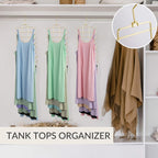 ZEDODIER Tank Top Hanger, Space Saving Bra Hamgers, Non-Slip Hanging Sport Bras Holder, Closet Organizers and Storage for Camisoles Tank Tops Bras Ties Swimsuits Strappy Dress, Gold