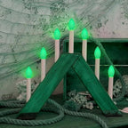 25 Pack C7 Replacement Christmas Light Bulb, Christmas Green Replacemen Bulb C7/E12 Base for Outdoor String Lights Window Candles Chandeliers Salt Lamp, 5 Watt