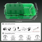 QUOBAS Outdoor Waterproof Electrical Box with 6 Cable Ports, IP54 Weatherproof Heavy-Duty Extension Cord Cover for Power Strips, Garden Power Tools, Holiday Lights, Green