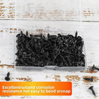 Wood Screws, 163 PCS #6 x 1/2" Flat Head Phillips Black Wood Screws, Premium Self-Tapping Electrophoresis Coated, Ideal for Indoor Furniture & Woodworking