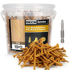 Deck Screws #10 x 3’’, T25 Star Torx Drive Flat Head Wood Screws, Tan, 5lb
