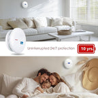 6 Pack 10 Year Battery Operated Smoke Detector and Carbon Monoxide Detectors, Travel Portable Photoelectric Fire Co Alarm for Home, Kitchen