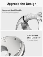 Puroma Combination Lock, Stainless Steel Disc Padlock with Hardened Steel Shackle, Keyless Heavy Duty Combo Lock for Outdoor Sheds Fence, Gate Hasps, Storage Unit, School Gym Locker (1 Pack, ‎Silver)