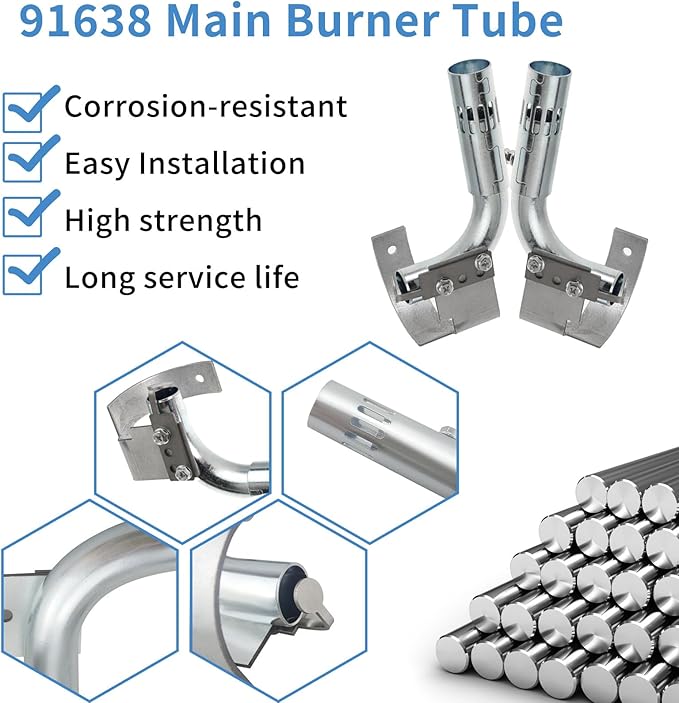 91638 Main Burner Tube Compatible with Atwood 6-Gallon Water Heaters Models G6A-8E, G6A-6E, GCH6-4E, GH6-6E, GCH6A-7E, GC6AA-10E Main Burner, Replaces# 91638