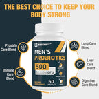 Probiotics for Men, 500 Billion CFUs & 12 Strains, Probiotics for Digestive Health, Men's Probiotic with Turmeric, Cranberry, Goji, for Overall Digestive, Immune Health, Gut & Bloating, 30-Days Supply