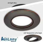 Oil Rubbed Bronze 4 Inch Led Recessed Lights 6 Pack,Ajustable Led Eyeball Gimbal Lights,4 Inch Ceiling Light with Junction Box,5CCT Selectable,9W 750LM,Dimmable