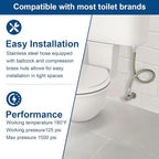 20 Inch Toilet Water Supply Line, Stainless Steel Braided Universal Flexible Toilet Hose Connector, 7/8" Ballcock x 3/8" Compression