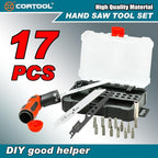 Multi Blades Hand Saw, Small Hand Saw Tool Set for Cutting Wood, Drywall, Plywood, Plastic, Soft Metal for DIY Crafts in Portable Storage Case with Screwdriver Bits