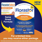 Florastor Select Immunity Boost Daily Probiotic & Immune Support Supplement for Women and Men, Saccharomyces Boulardii CNCM I-745 Plus Zinc, Vitamin C & D3 (30 Capsules)