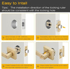 EHOMEWARE 10 Pack Gold Entry Door Levers with Keys Exterior Door Handles in Satin Brass Finish, Bedroom Bathroom Interior Door Handles & Front Exterior Door Levers, Contractor Pack