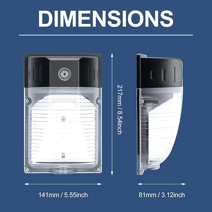 30W LED Wall Pack Light with Dusk to Dawn Photocell 4Pack, 3900LM 5000K Daylight, LED Wall Lights Outdoor Security Lighting for House Garage Yard Garden, IP65 Waterproof, 100-277VAC, ETL Listed