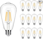 12 Pack LED Edison Bulbs 40W Equivalent, 4 Watt ST19 LED Filament Bulb, 2200K Amber White, Vintage Light Bulbs for Ceiling Light Fixtures, E26 Base, 450LM, Non-dim