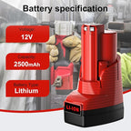 Mrupoo 12V 2500mAh Replacement Battery Compatible with Milwaukee 2500mAh Power Tools Red