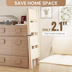 GameGem 4 Step Ladder Folding Step Stool with Wide Anti-Slip Pedal, 330LBS Capacity, Lightweight Portable Stepladder for Home and Kitchen Use, Cream White