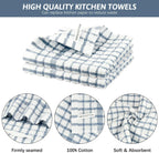 Nialnant 8PCS Dish Cloths,100% Cotton Soft Absorbent Cleaning Rags,Quick Drying Dish Towels for Kitchen,Washing Dishes-Little Blue,12x12in