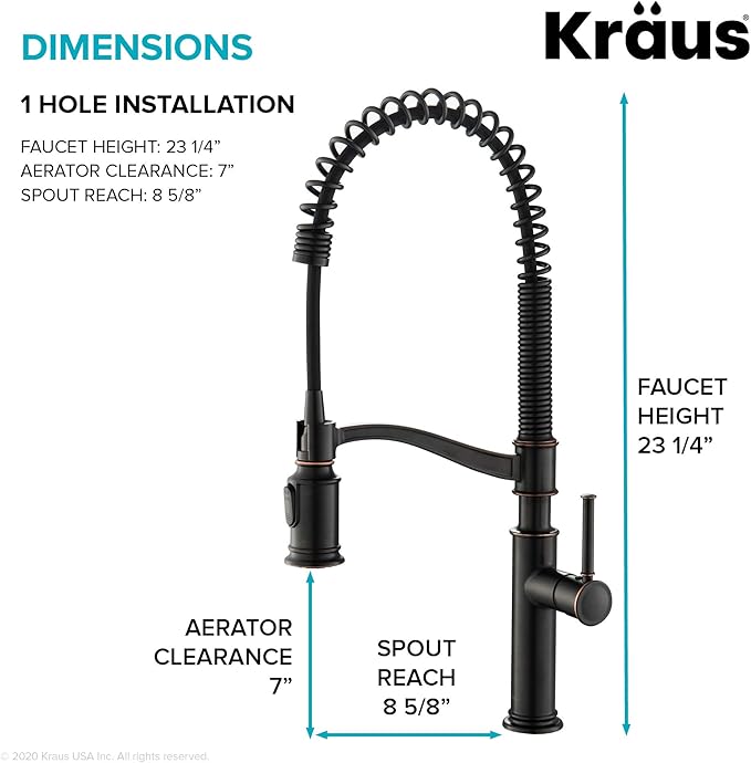 KRAUS Sellette Commercial Style Pull-Down Kitchen Faucet and Deck Plate in Oil Rubbed Bronze, KPF-1683ORB