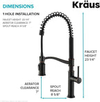 KRAUS Sellette Commercial Style Pull-Down Kitchen Faucet and Deck Plate in Oil Rubbed Bronze, KPF-1683ORB